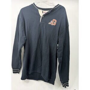 Disney Grumpy Dwarf Henley Shirt Men’s M Blue Long Sleeve Thermal Top